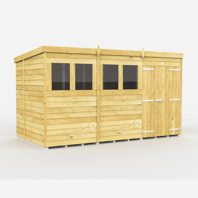 Holt 12' x 5' Double Door Shiplap Pressure Treated Modular Pent Shed