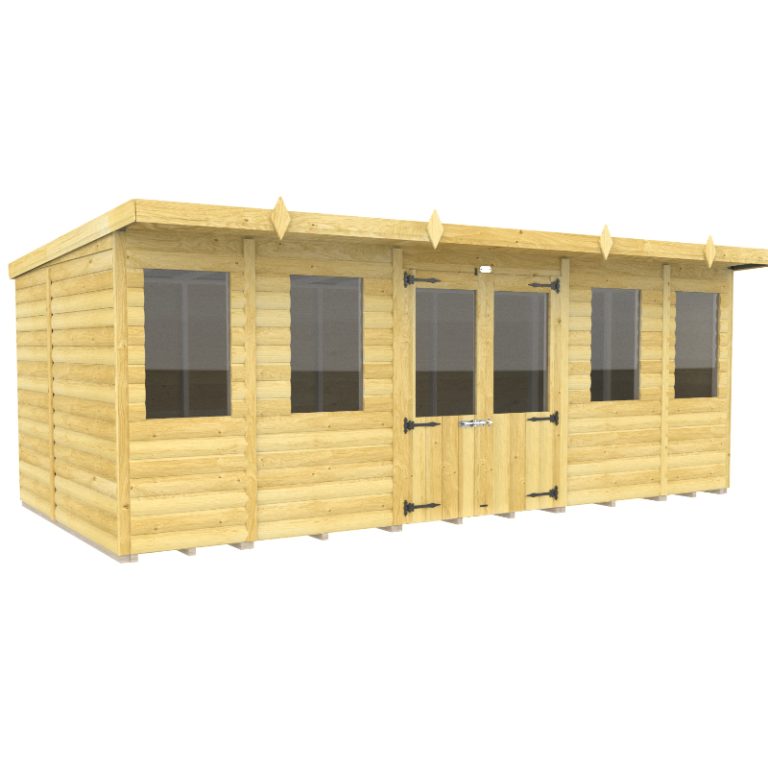 Holt 14' x 7' Alexander Loglap Pressure Treated Pent Summer House
