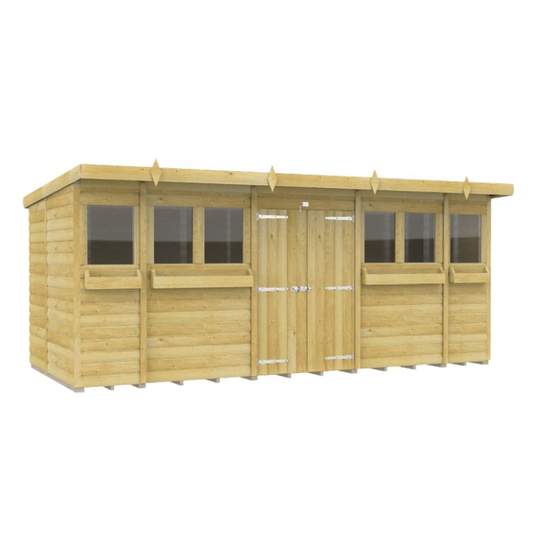 Holt 16' x 7' Handsworth Loglap Pressure Treated Pent Summer Shed