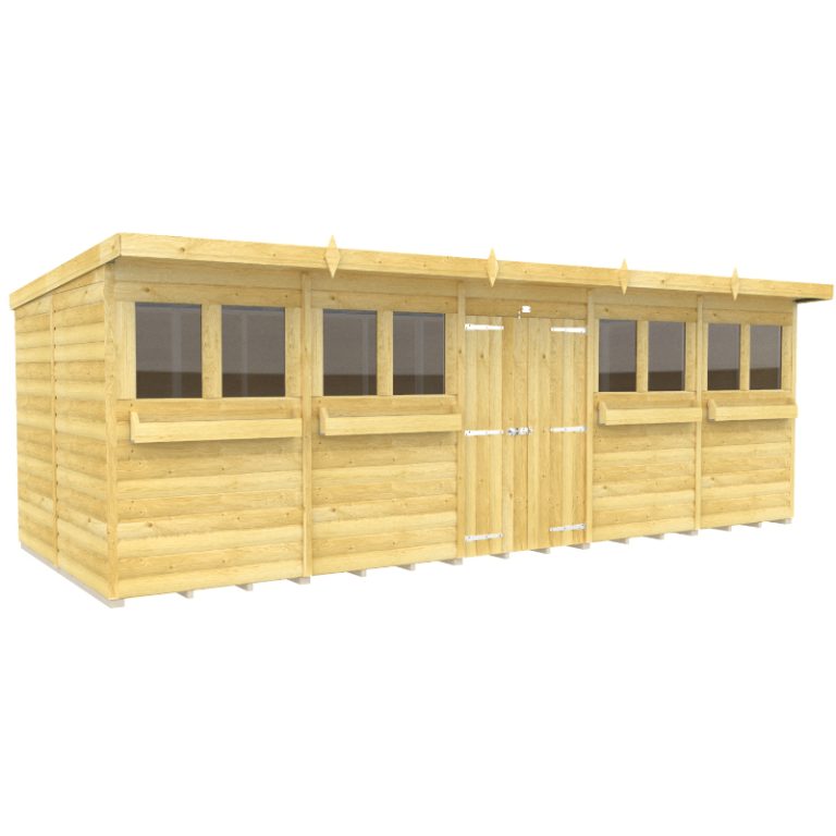Holt 20' x 8' Handsworth Loglap Pressure Treated Pent Summer Shed