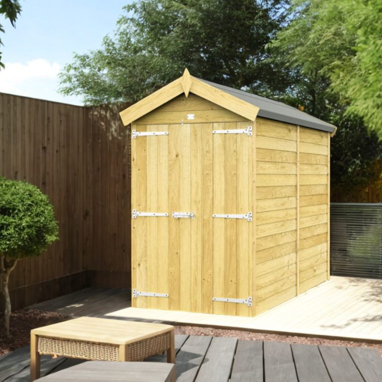 Holt 4' x 7' Double Door Shiplap Pressure Treated Modular Apex Shed