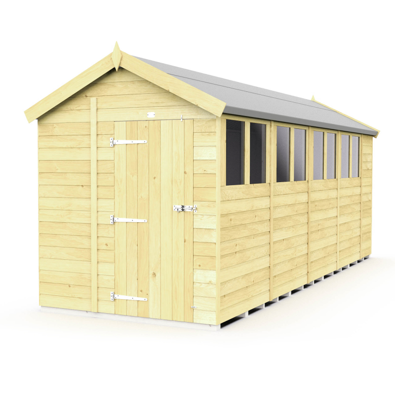 Panel Array Shed Sturdy 7' x 18' Treated Timber Panel Modular Apex Shed - Which Shed?