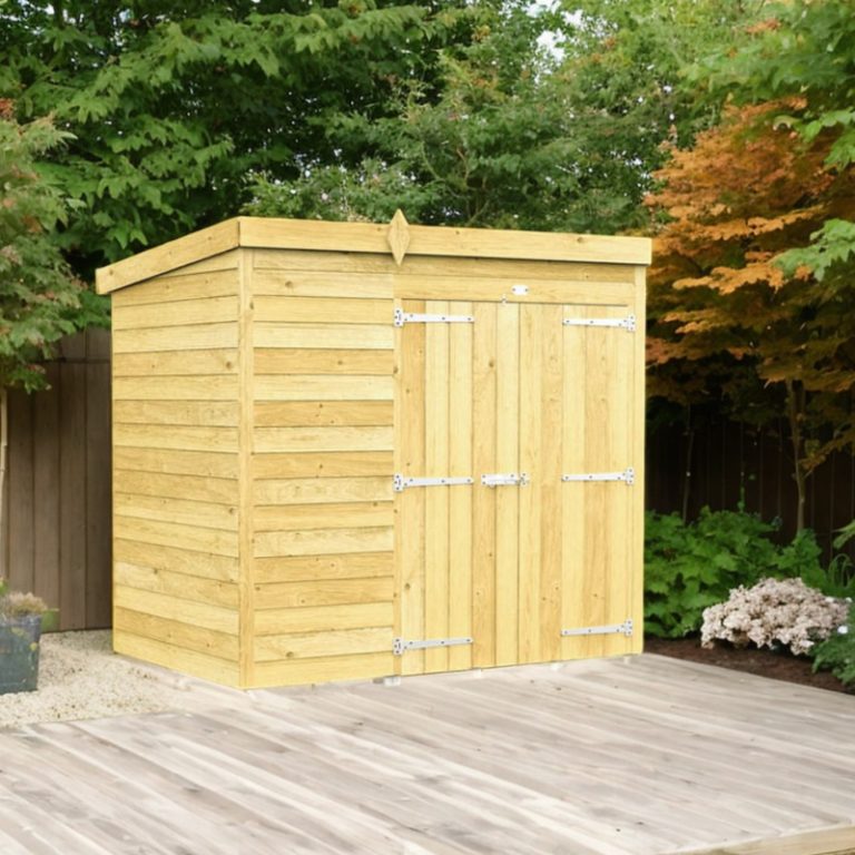 Holt 7' x 4' Double Door Shiplap Pressure Treated Modular Pent Shed