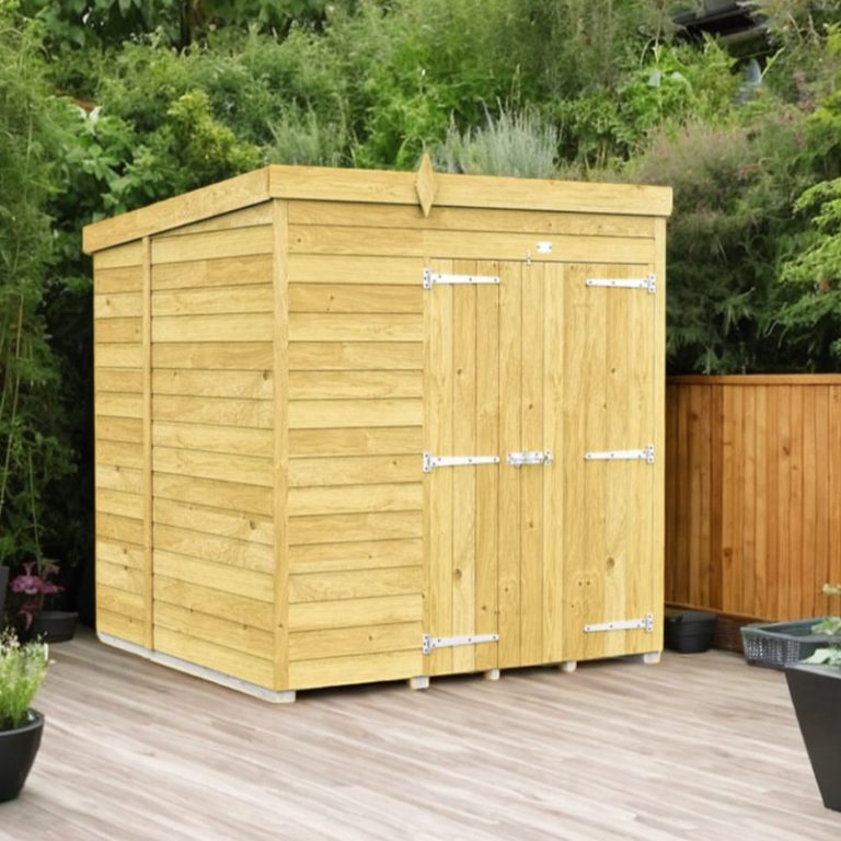 Holt 7' x 6' Double Door Shiplap Pressure Treated Modular Pent Shed