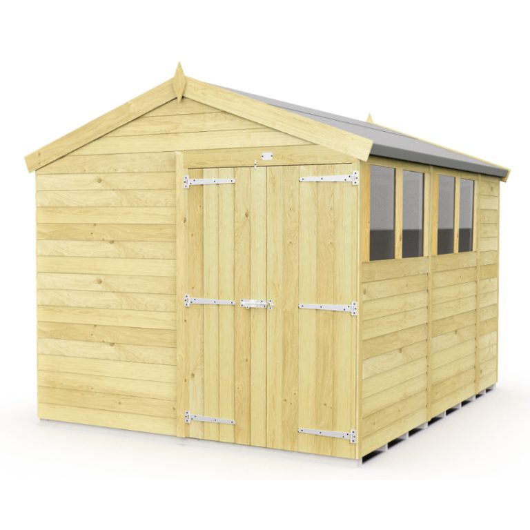 Holt 8' x 11' Double Door Shiplap Pressure Treated Modular Apex Shed