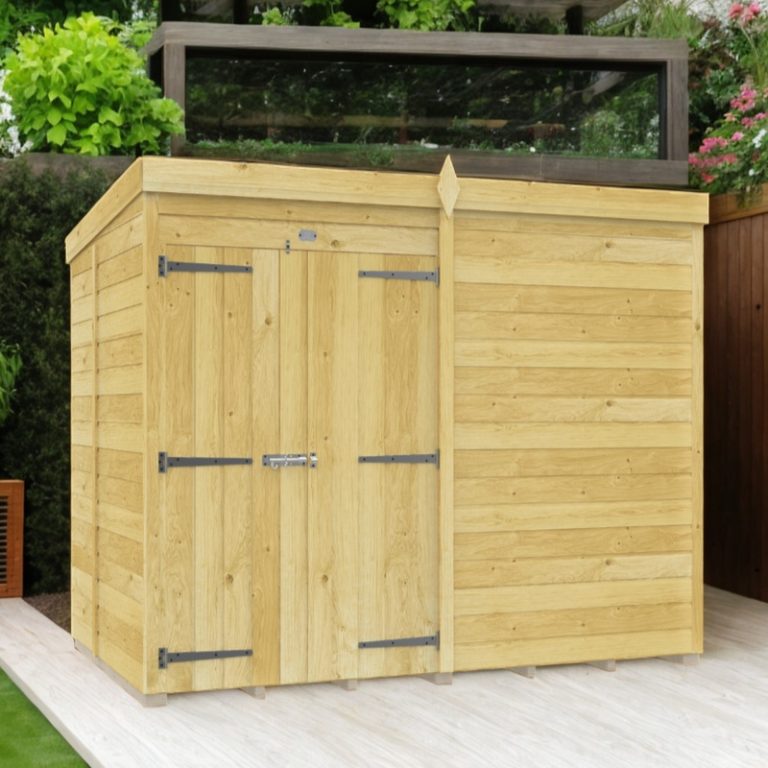 Holt 8' x 5' Double Door Shiplap Pressure Treated Modular Pent Shed