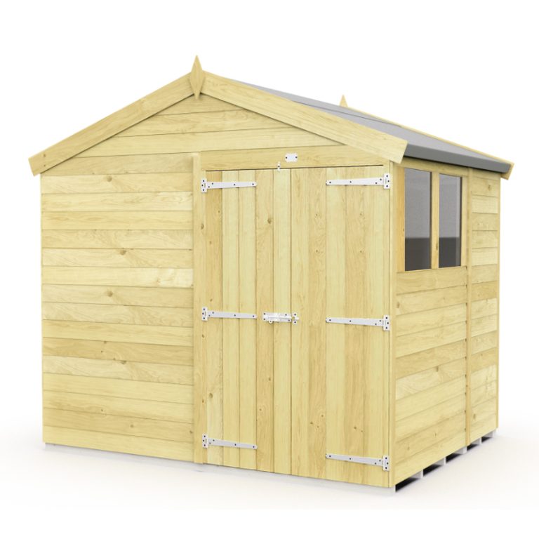 Holt 8' x 6' Double Door Shiplap Pressure Treated Modular Apex Shed