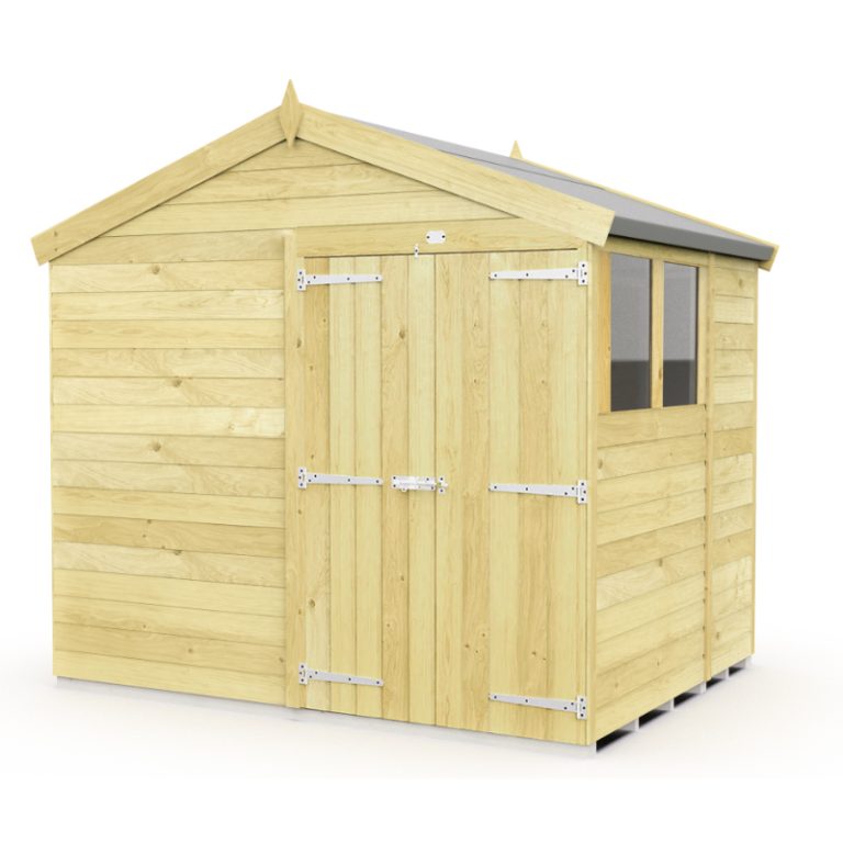 Holt 8' x 7' Double Door Shiplap Pressure Treated Modular Apex Shed