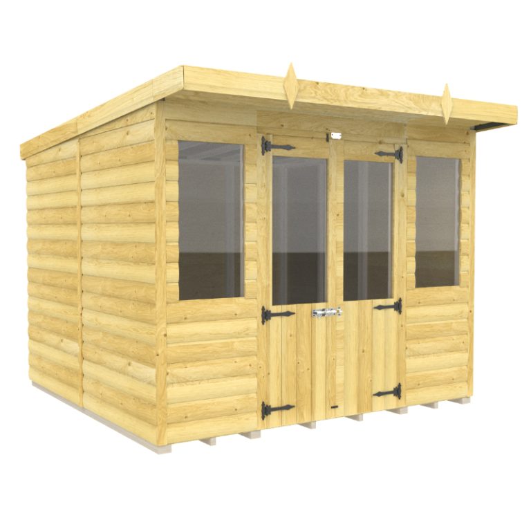 Holt 8' x 8' Alexander Loglap Pressure Treated Pent Summer House