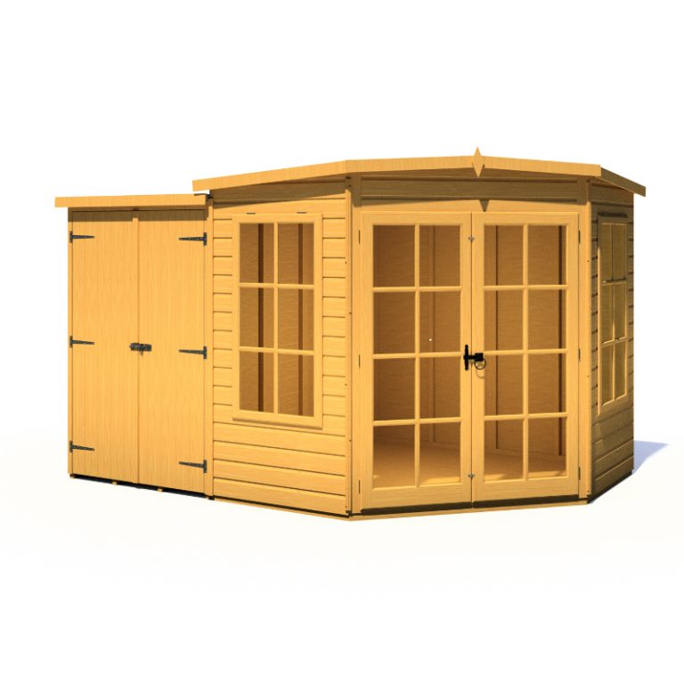 Loxley 7' x 11' Oxhill Corner Summer House With Side Shed
