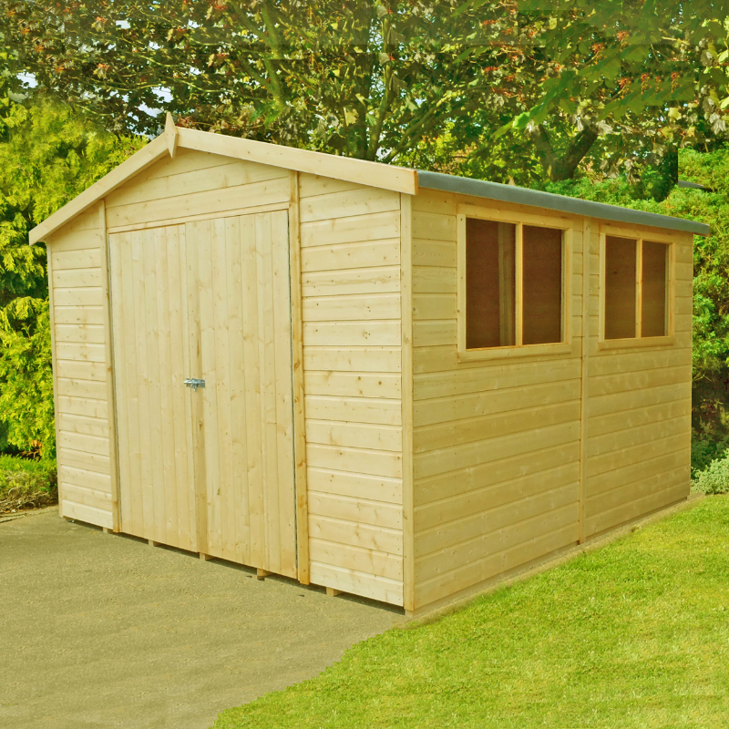 Loxley 10' x 10' Shiplap Double Door Apex Workshop