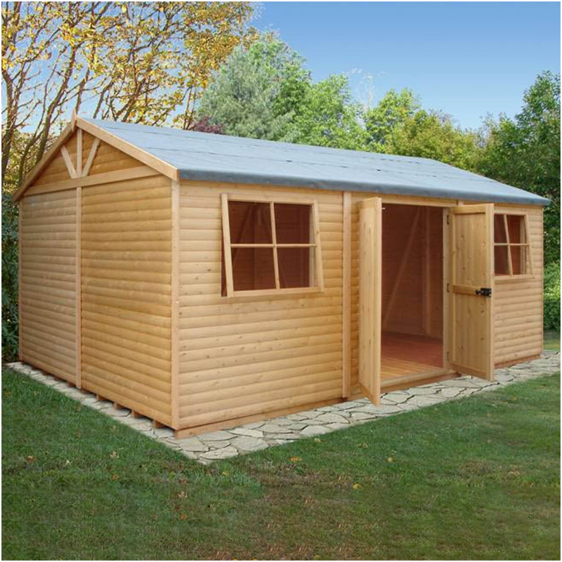 Loxley 18' x 12' Loglap Double Door Reverse Apex Workshop