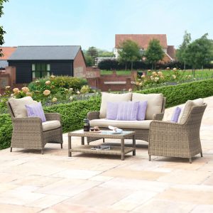 MZ Winchester 4 Seater Heritage Square Rattan Sofa Set