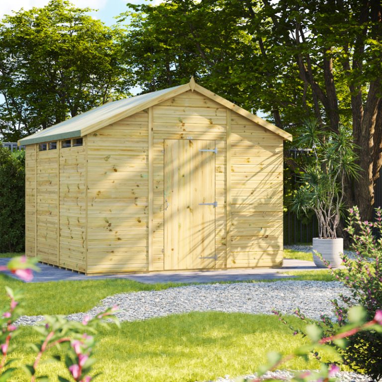 Oren 10' x 10' Premium Shiplap Modular Custom Apex Security Shed