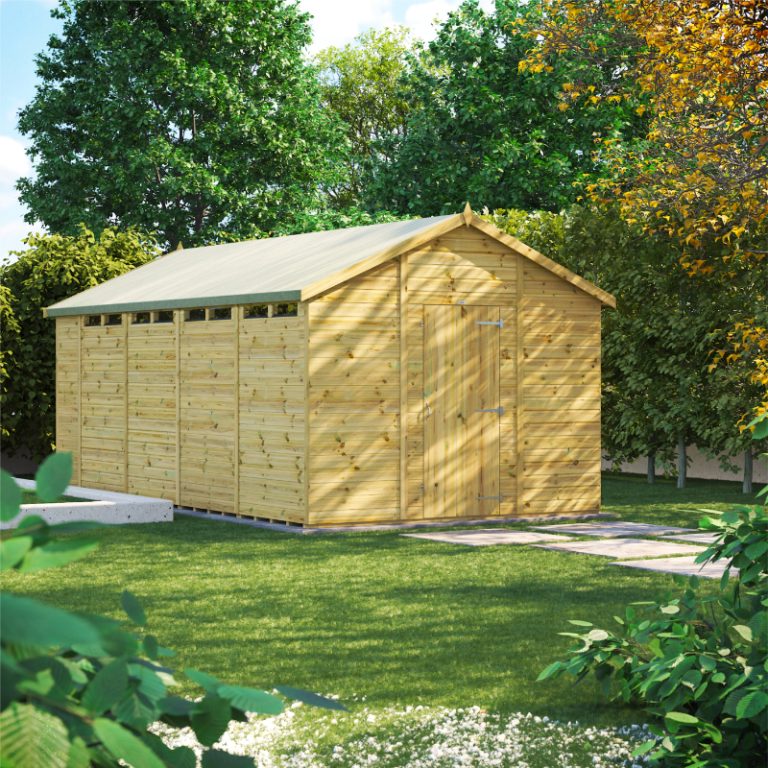 Oren 18' x 10' Premium Shiplap Modular Custom Apex Security Shed
