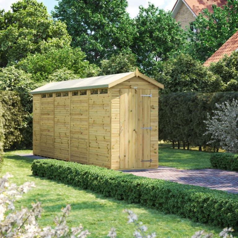Oren 18' x 4' Premium Shiplap Modular Custom Apex Security Shed
