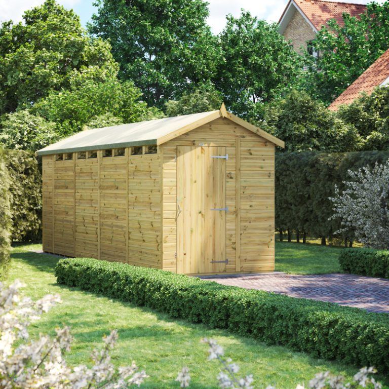 Oren 18' x 6' Premium Shiplap Modular Custom Apex Security Shed