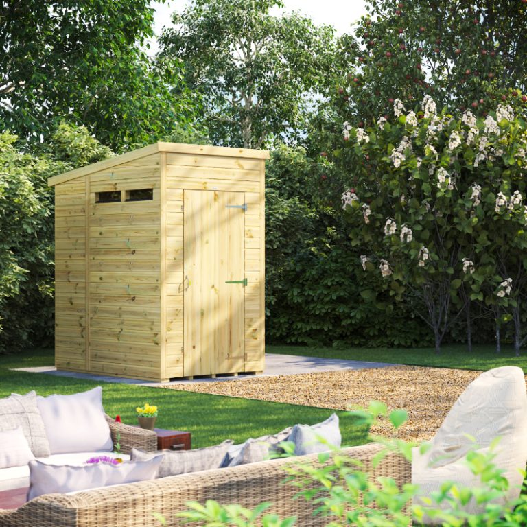 Oren 4' x 6' Premium Shiplap Modular Custom Pent Security Shed