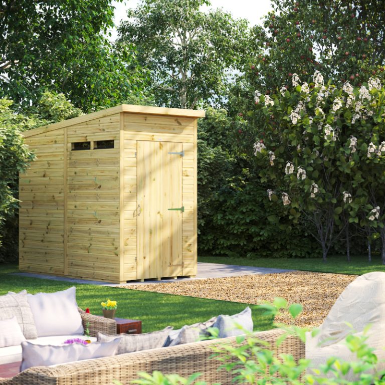 Oren 4' x 8' Premium Shiplap Modular Custom Pent Security Shed