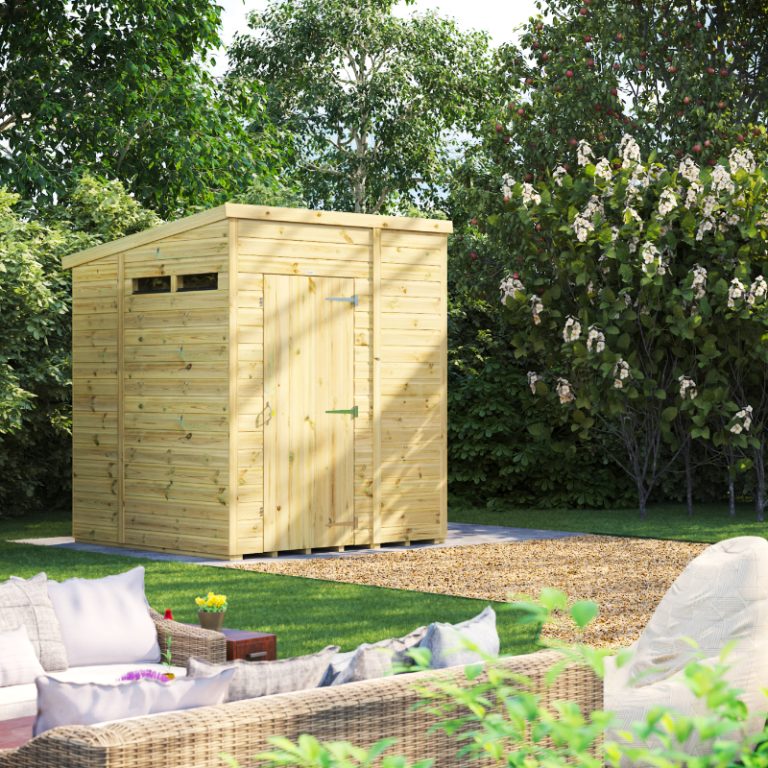 Oren 6' x 6' Premium Shiplap Modular Custom Pent Security Shed