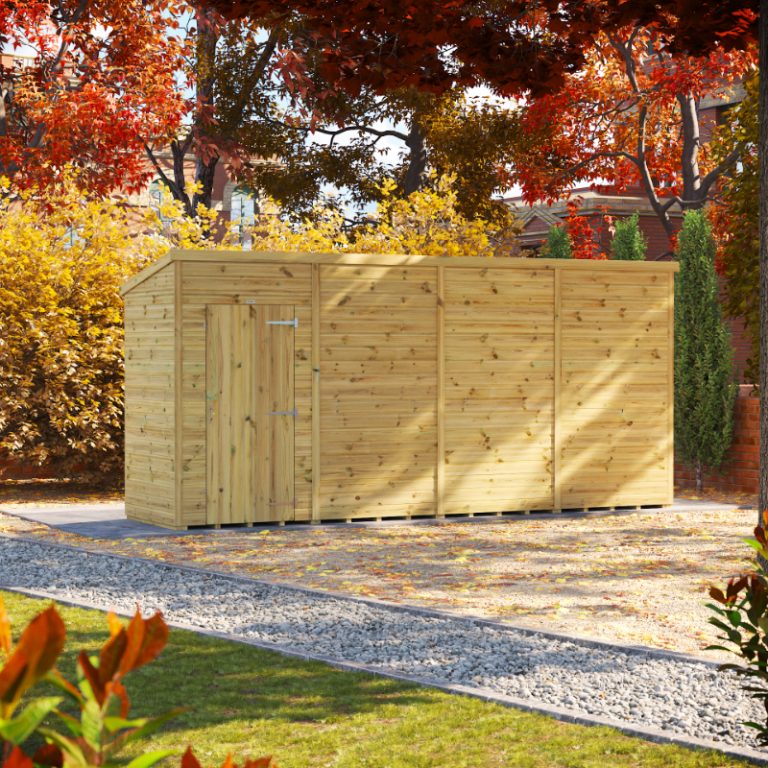 Oren 16' x 4' Premium Shiplap Modular Custom Pent Shed