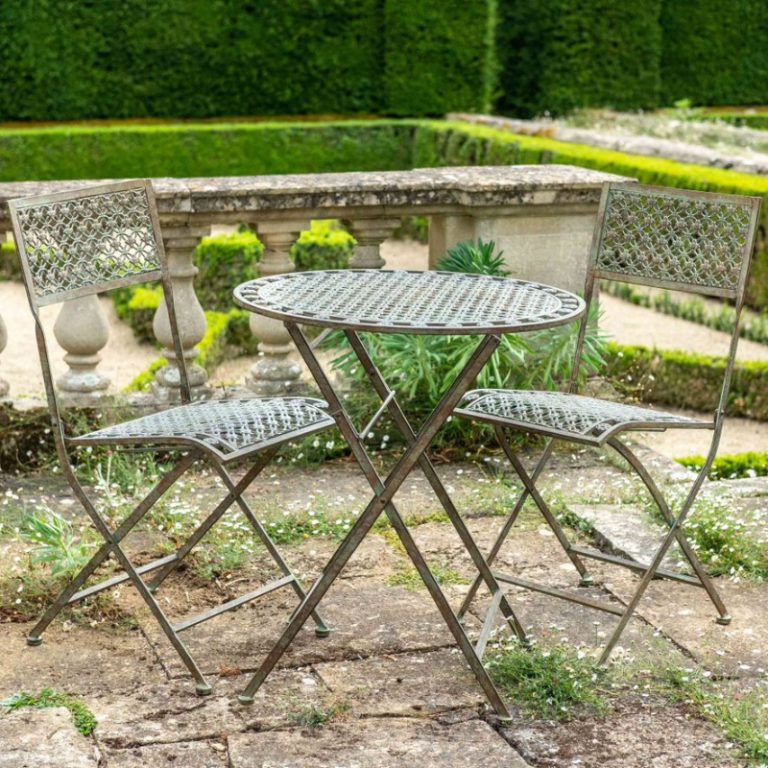 Osbourne Coverdale 2 Seater Metal Round Bistro Set - Antique Blue Rust