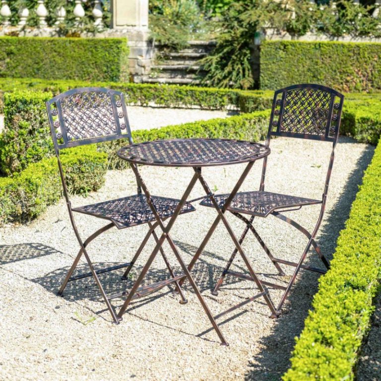 Osbourne Coverdale 2 Seater Metal Round Bistro Set - Bronze