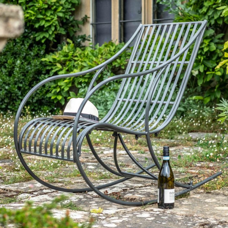 Shed Rocking Chair Osbourne Dickinson Steel Patio Rocking Chair - Charcoal - Which Shed?