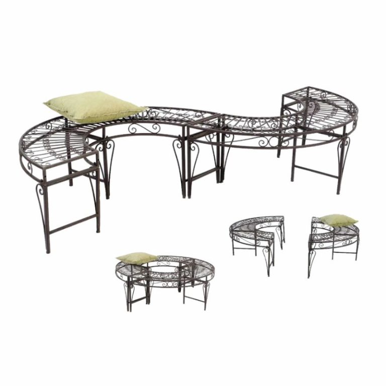 Osbourne Set of 2 Metal Curved Bench Seats
