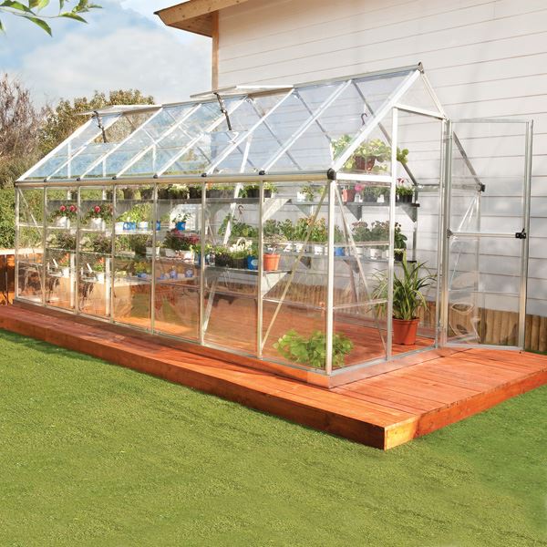 Palram - Canopia 6' x 14' Harmony Silver Polycarbonate Greenhouse