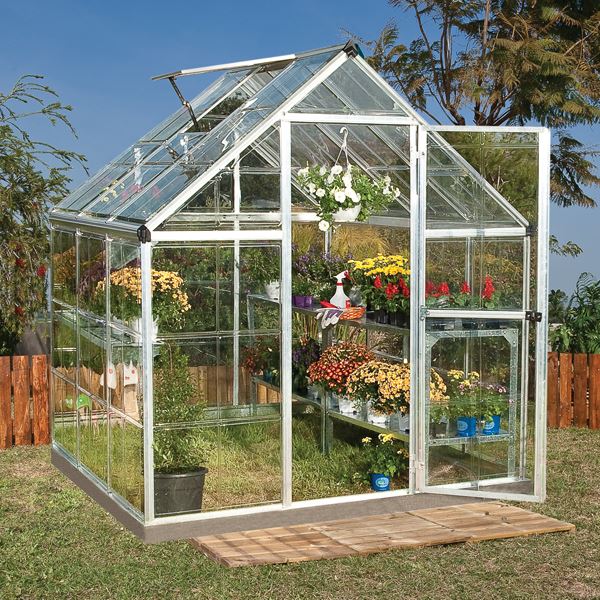 Palram - Canopia 6' x 6' Harmony Silver Polycarbonate Greenhouse