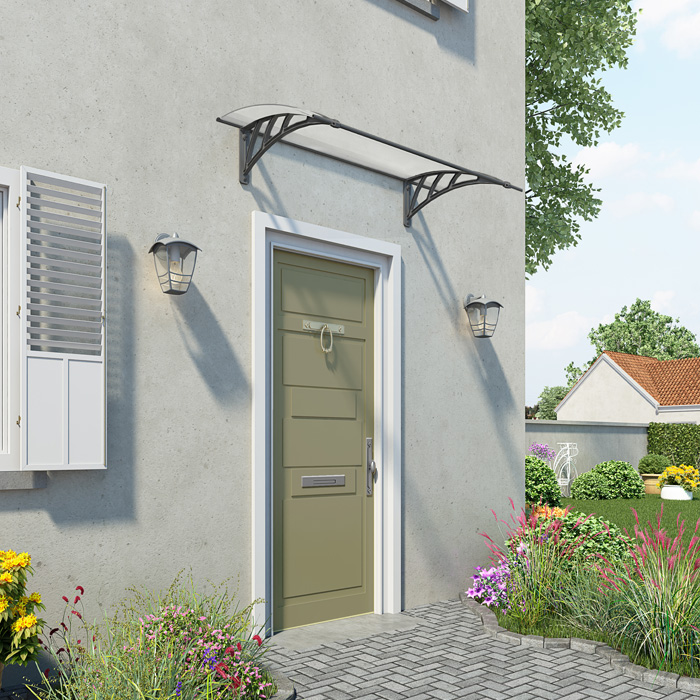 Palram - Canopia Small Grey Twinwall Doorway Canopy
