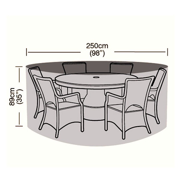 Oren Preserver - 6/8 Seater Circular Patio Set Cover - 250cm