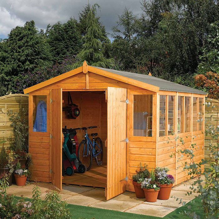 Rowlinson 9' x 15' Double Door Tongue and Groove Apex Workshop
