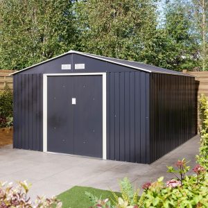 Rowlinson Trentvale 10' x 12' Metal Apex Shed - Dark Grey