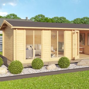 Greenway 3.47m x 6.25m Sandhutton Log Cabin - 44mm