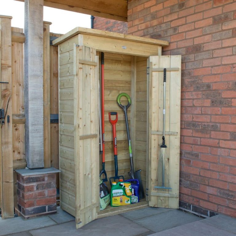 3'6 x 1'10 Forest Shiplap Tall Pent Wooden Garden Storage Tool Store  - Outdoor Patio Storage (1m x 0.56m)