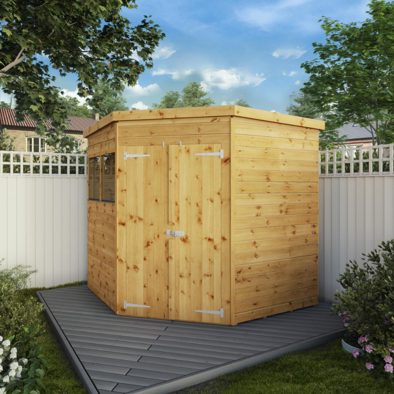 Adley 7' x 7' Premium Double Door Shiplap Corner Shed