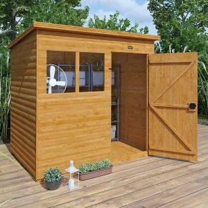 12'x8' Tiger Loglap Pent Shed - Wooden Loglap Sheds - Whichshed.co.uk