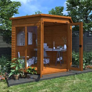 6'x6' Tiger Loglap Vista Corner Summerhouse - Corner Summerhouses - Whichshed.co.uk