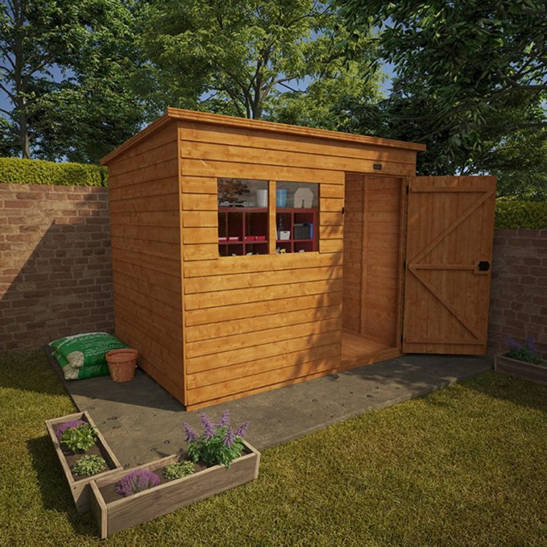 8'x6' Tiger Overlap Pent Shed - Whichshed.co.uk