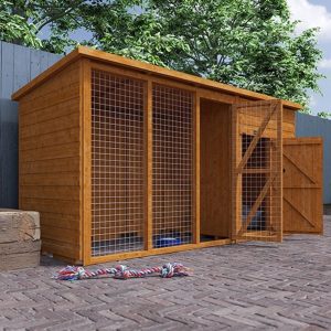 8'x4' Spacious Outdoor Dog House Or Outdoor Cat House - Tiger Pethouse And Run - Whichshed.co.uk