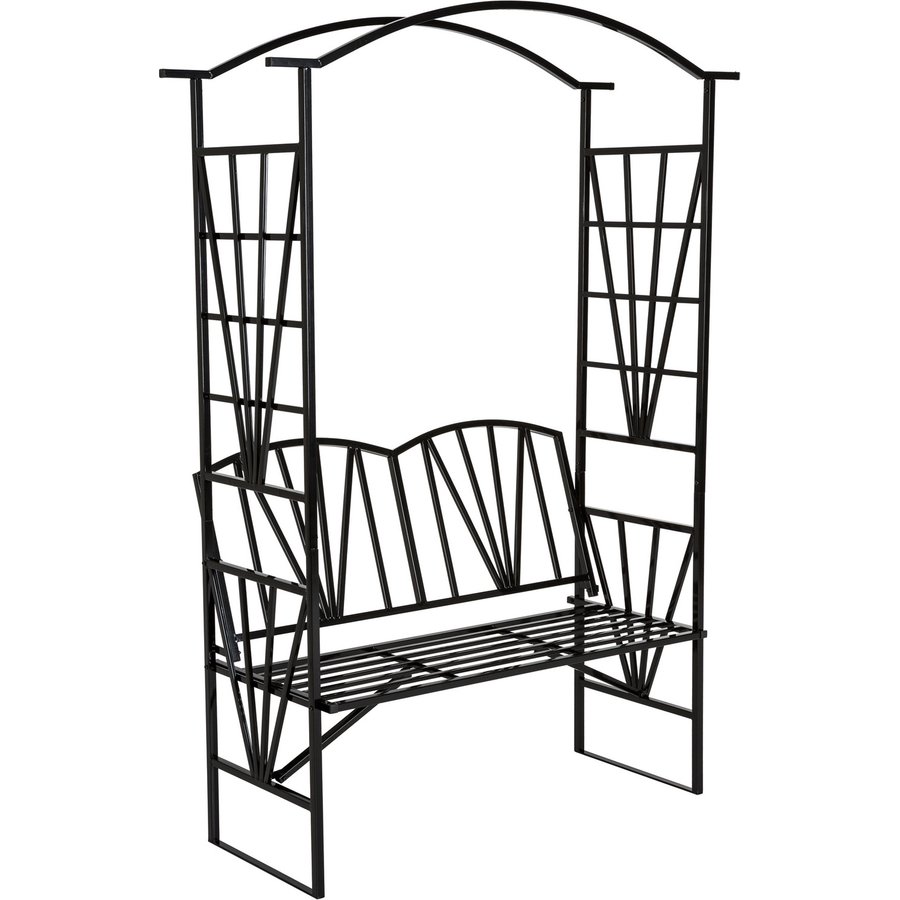 Black Garden Arch Bench - Which Shed?