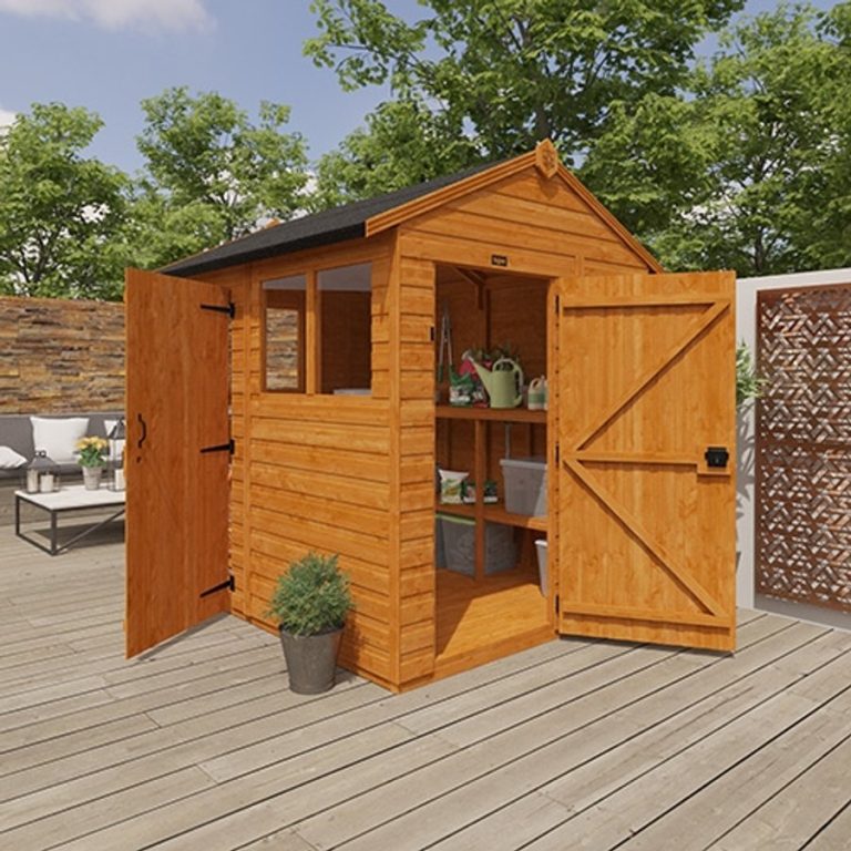 8'x6' Shiplap Apex 2-Door Shed With Windows - Custom Garden Sheds - TigerFlex Fast Delivery - Whichshed.co.uk