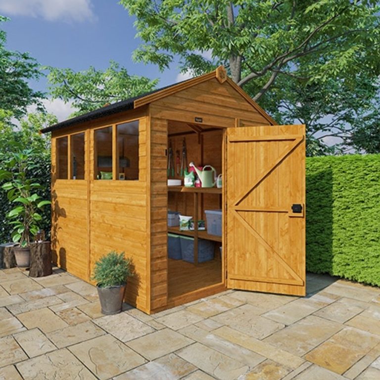 8'x6' Tigerflex Shiplap Apex Shed With Windows - Fast Delivery Outdoor Wooden Shed - 0% Interest Free Monthly Finance Available - Buy Now Pay Later