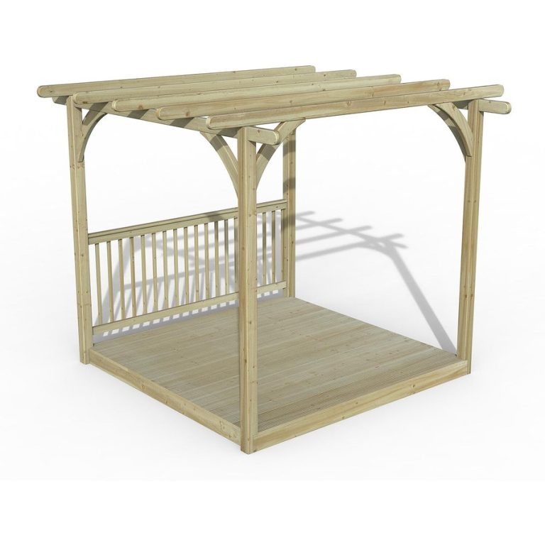 Ultmia Pergola and Decking kit with Balustrades - 2.4m / 1 Balustrade
