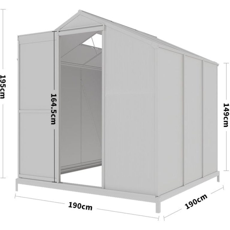 White Framed Garden Greenhouse with Vent