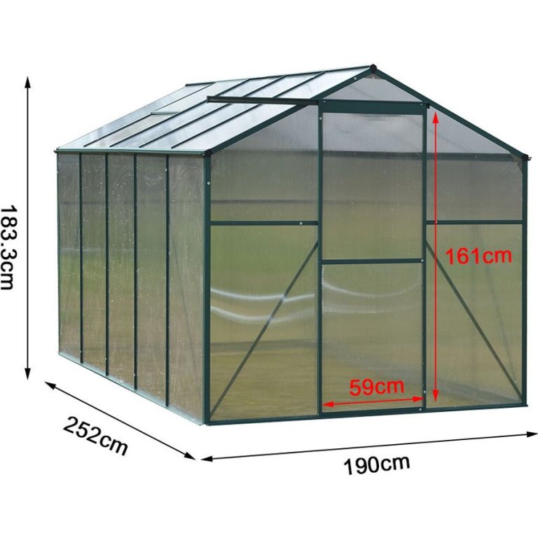 190CM Wide Aluminium-Framed Outdoor Greenhouse with Vent