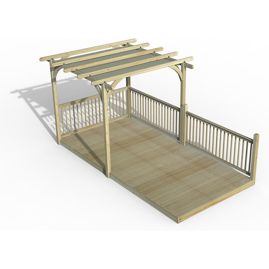 Ultimate Gazebo and Decking package Railing with Shade - 3 Right-hand ...