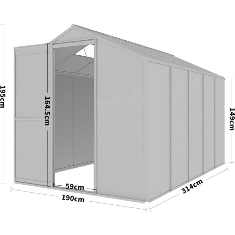 White Framed Garden Greenhouse with Vent